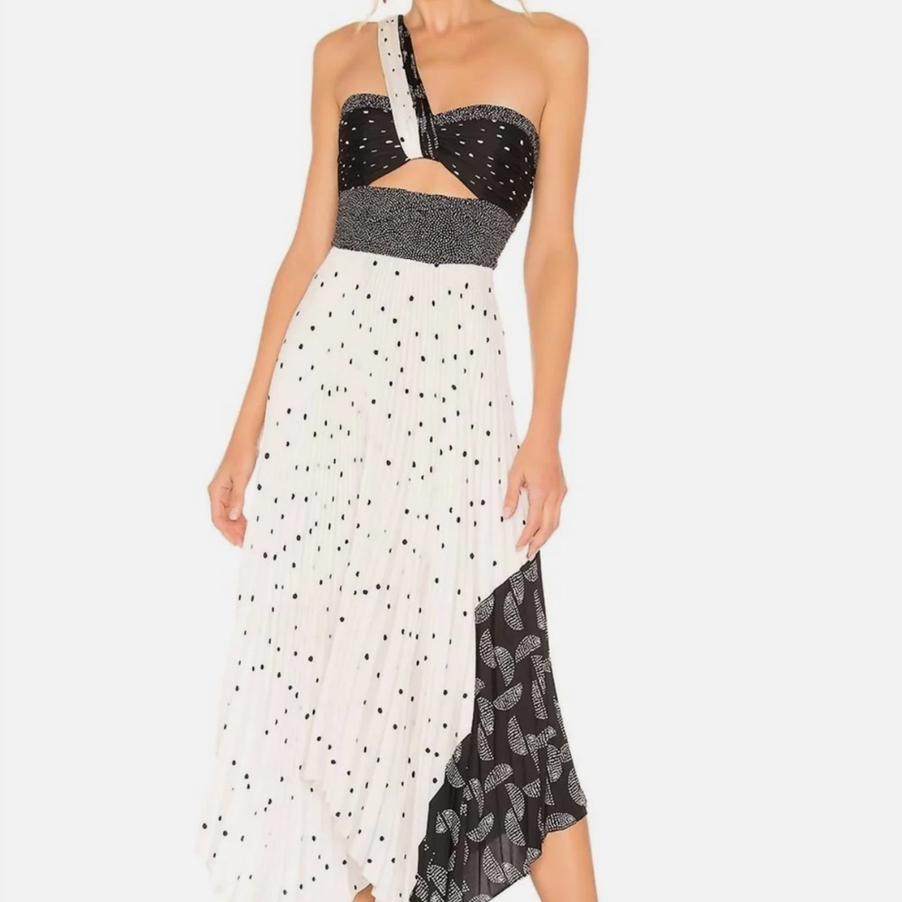 ALC AURORA DRESS IN WHITE/BLACK